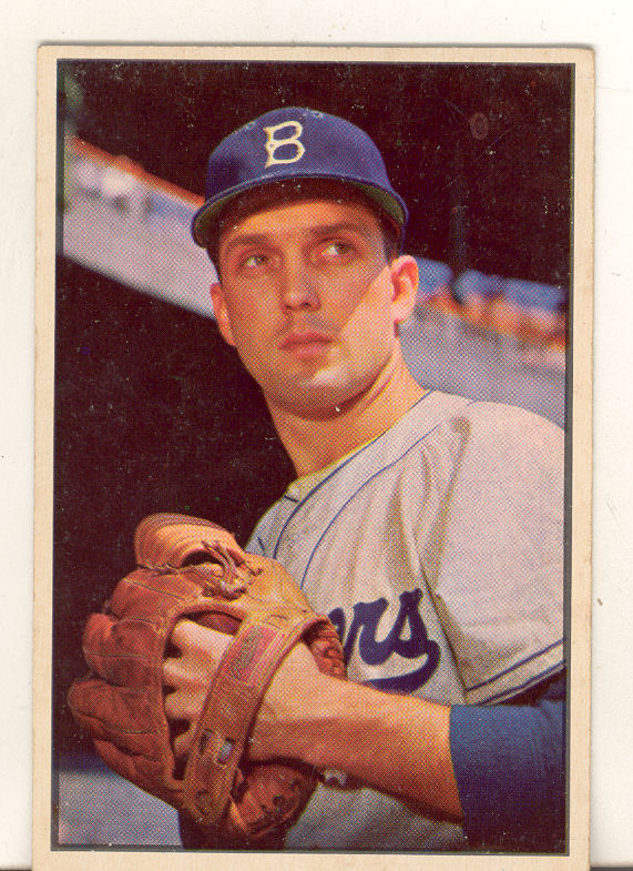 1953 Bowman Color #12 Carl Erskine