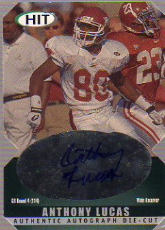 2000 SAGE HIT Autographs Emerald Die Cuts #8 Anthony Lucas