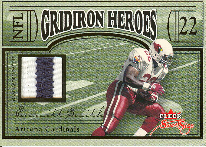 2004 Fleer Sweet Sigs Gridiron Heroes Jersey Patches Black #ES Emmitt Smith/22