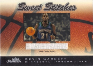 2003-04 Fleer Showcase Sweet Stitch Game-Used #2 Kevin Garnett