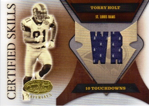 2005 Leaf Certified Materials Certified Skills Jersey Position #34 Torry Holt