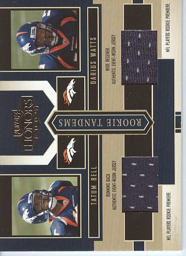 2004 Playoff Honors Rookie Tandem Jerseys #RT6 Tatum Bell/Darius Watts