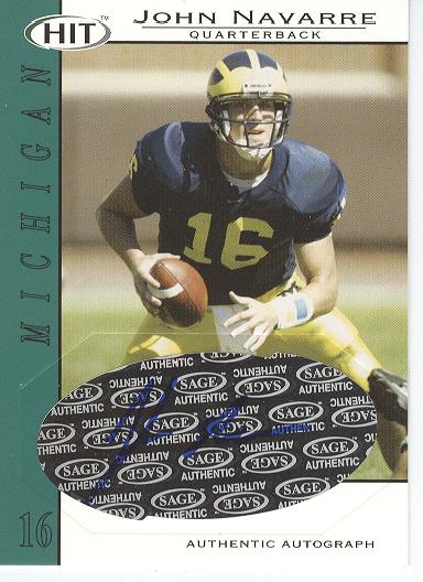 2004 SAGE HIT Autographs Emerald #A16 John Navarre