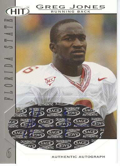 2004 SAGE HIT Autographs Silver #A6 Greg Jones