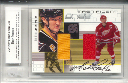 2000-01 BAP Ultimate Memorabilia Magnificent Ones Autographed #ML1 Steve Yzerman/Mario Lemieux