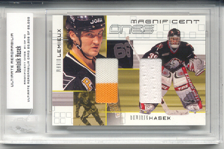2000-01 BAP Ultimate Memorabilia Magnificent Ones #ML8 Dominik Hasek/Mario Lemieux