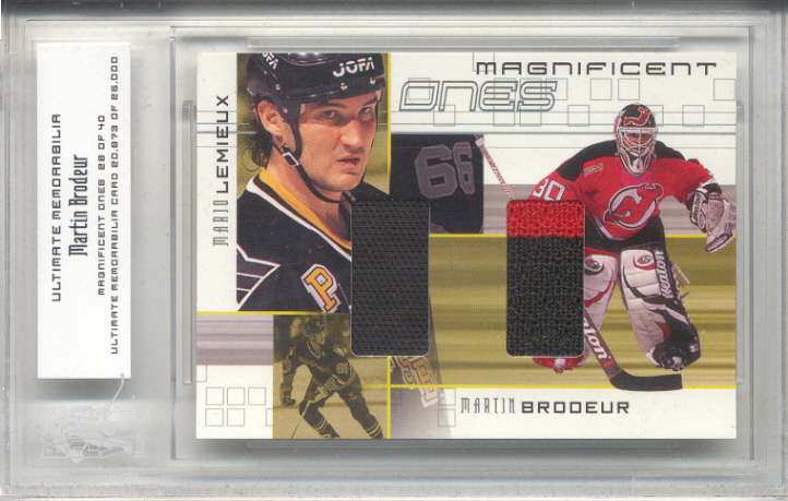 2000-01 BAP Ultimate Memorabilia Magnificent Ones #ML3 Martin Brodeur/Mario Lemieux