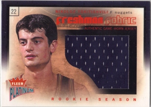 2002-03 Fleer Platinum Freshman Fabric #NT Nikoloz Tskitishvili