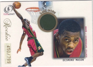 2000-01 Fleer Legacy #108 Desmond Mason JSY RC