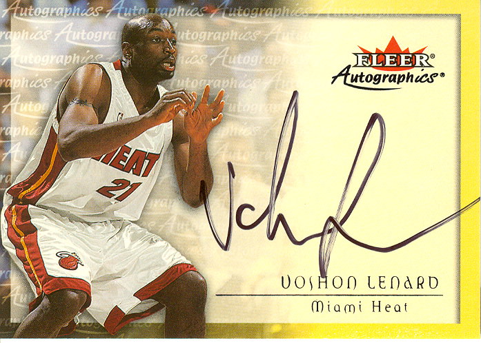 2000-01 Fleer Autographics #30 Voshon Lenard