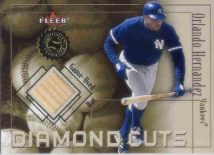 2001 Fleer Authority Diamond Cuts Memorabilia #38 Orlando Hernandez Bat/800