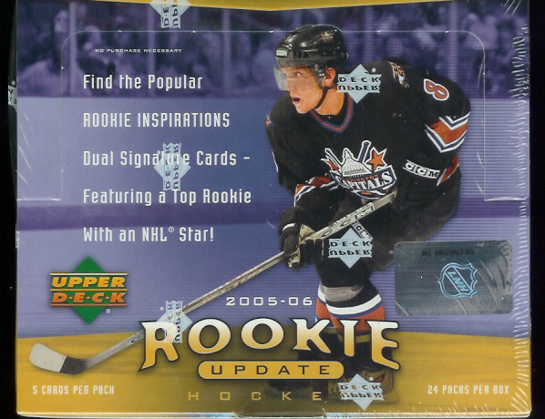 2005-06 (2006) Upper Deck Rookie Update Hockey Factory Sealed Box (Possible Sid Crosby Rookie valued at $2200+)(Other Rookies incl. Ovechkin, Phaneuf, Vanek, Lundqvist & more)(+ pack of sleeves)