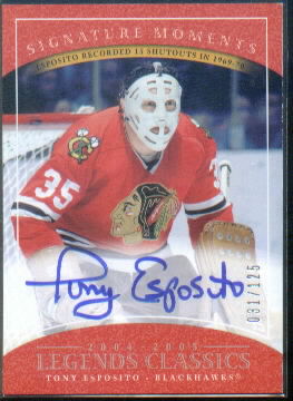 2004-05 UD Legends Classics Signature Moments #M9 Tony Esposito