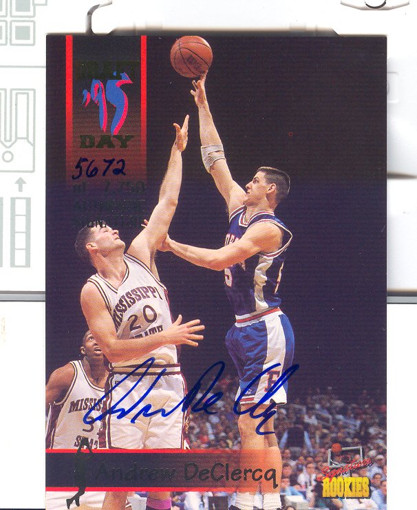 1995 Signature Rookies Draft Day Signatures #17 Andrew DeClercq