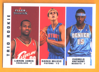 2003-04 Fleer Tradition #291 LeBron James RC/Darko Milicic RC/Carmelo Anthony RC