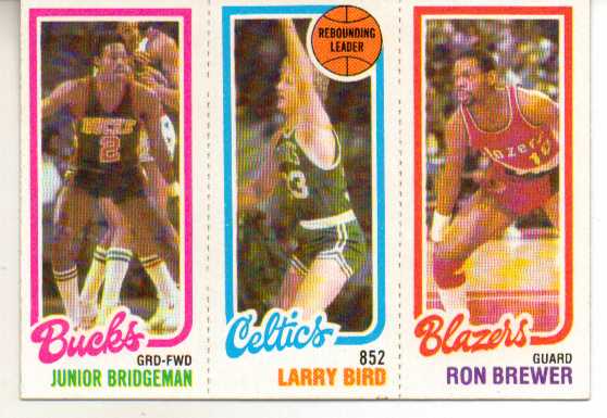 1980-81 Topps #49 146 Junior Bridgeman/31 Larry Bird TL/198 Ron Brewer