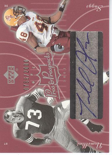 2003 Upper Deck Pros and Prospects #137 Terrell Suggs AU RC/Leo Nomellini/2000