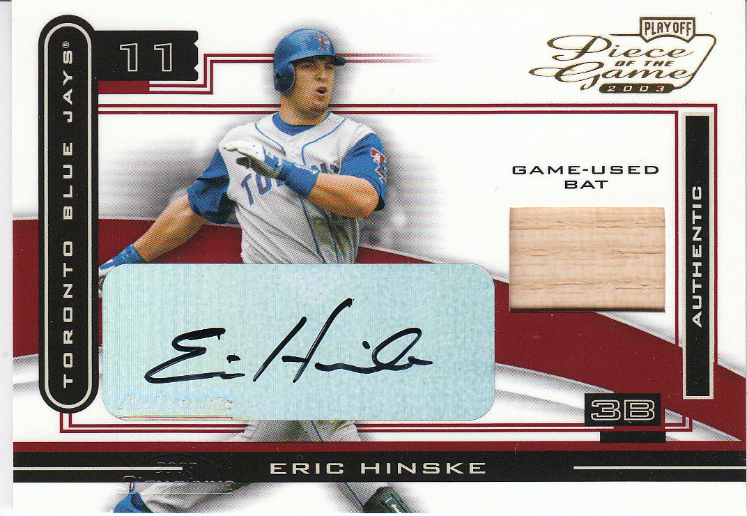 2003 Playoff Piece of the Game Autographs #31A Eric Hinske Bat