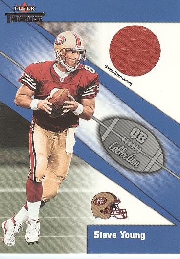 2002 Fleer Throwbacks QB Collection Memorabilia #17 Steve Young