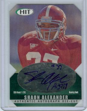2000 SAGE HIT Autographs Emerald Die Cuts #37 Shaun Alexander