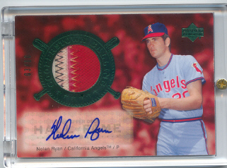 2005 Upper Deck Hall of Fame Cooperstown Calling Autograph-Patch Green #NR1 Nolan Ryan Angels