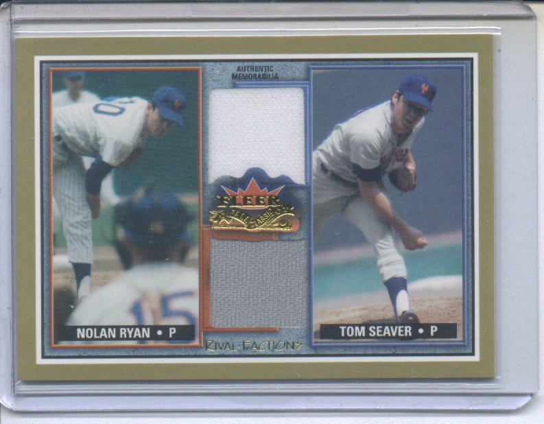 2002 Fleer Fall Classics Rival Factions Game Used Dual #16 Nolan Ryan Jsy/Tom Seaver Pants