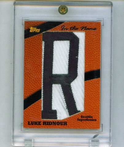 Luke Ridnour Topps Big Game Letterman 1/1 Letter R