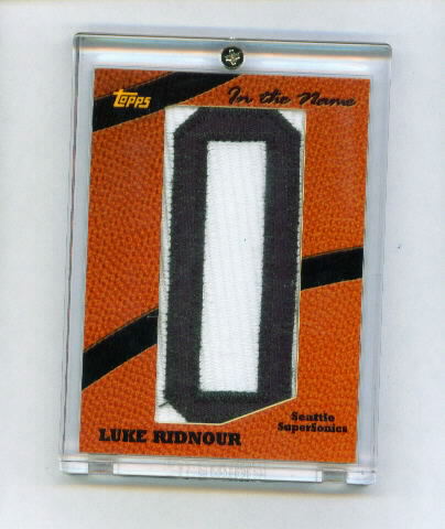 Luke Ridnour Topps Big Game Letterman 1/1  Letter O