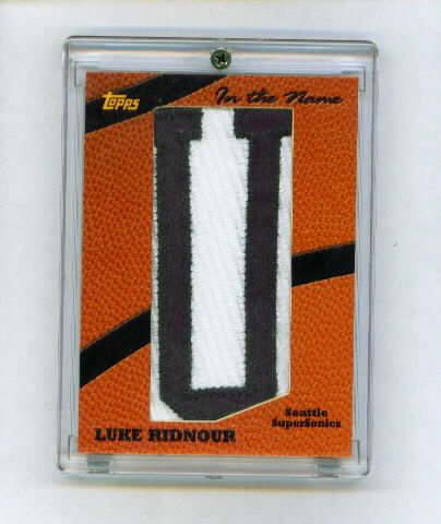 Luke Ridnour Topps Big Game Letterman 1/1 Letter U