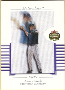 2002 Fleer Focus JE Materialistic Jumbos Away #11 Jason Giambi