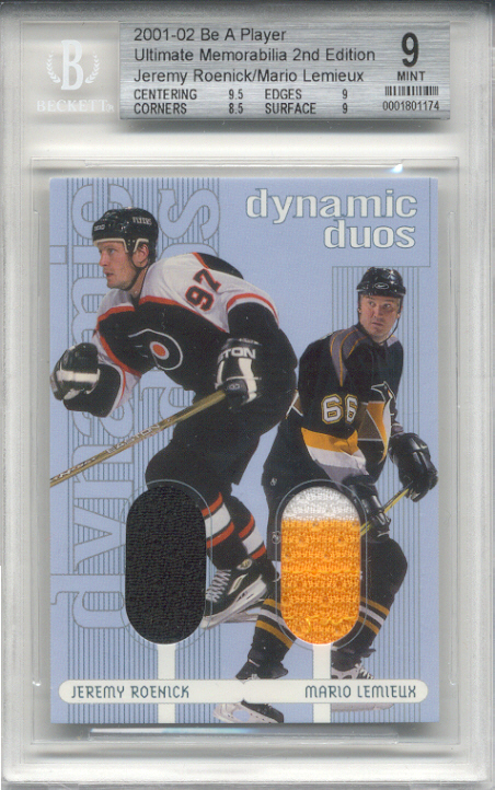 2001-02 BAP Ultimate Memorabilia Dynamic Duos #12 Jeremy Roenick/Mario Lemieux