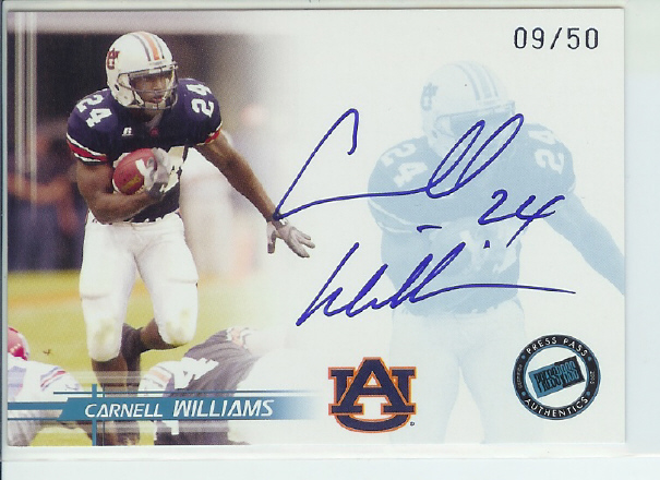 2005 Press Pass Autographs Blue #55 Cadillac Williams/15*