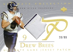 2003 Ultimate Collection Game Jersey Patches #GJPDB2 Drew Brees/99