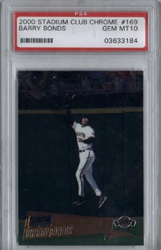 2000 Stadium Club Chrome Baseball #169 Barry Bonds PSA Gem Mint 10 AWESOME!!