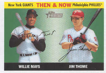 2004 Topps Heritage Then and Now #TN1 W.Mays/J.Thome