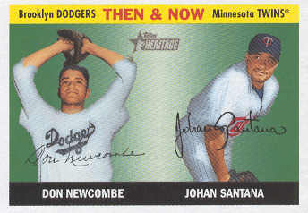 2004 Topps Heritage Then and Now #TN5 D.Newcombe/J.Santana