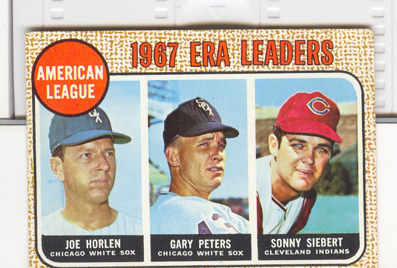 1968 Topps #8 AL ERA Leaders/Joel Horlen/Gary Peters/Sonny Siebert