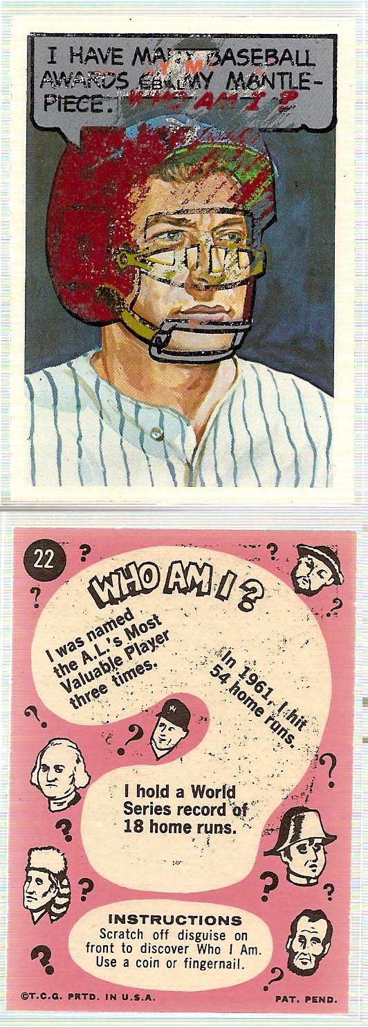 1967 Topps Who am I #22 Mickey Mantle