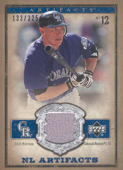 2006 Artifacts AL/NL Artifacts Blue #CLN Clint Barmes Jsy/325