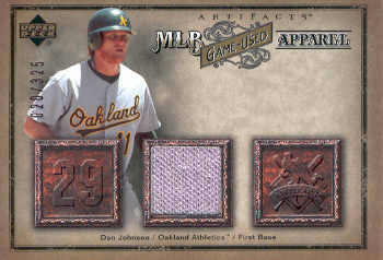 2006 Artifacts MLB Game-Used Apparel #DA Dan Johnson Jsy/325