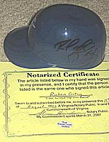 Norfolk Tides sundae mini helmet autographed ( autograph signed ) by RUBEN GOTAY ( Kansas City Royals, New York Mets )