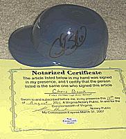 Norfolk Tides sundae mini helmet autographed autograph signed by CHRIS BASAK (New York Mets and Yankees)