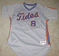 Game-worn used Norfolk Tides jersey autographed ( signed autograph ) by JOSE OFFERMAN (New York Mets, Los Angeles Dodgers)