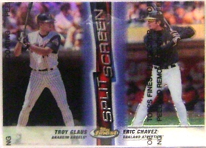 1999 Finest Split Screen Single Refractors #SS12A Troy Glaus REF/Eric Chavez