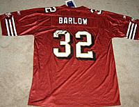 KEVAN BARLOW autographed ( signed autograph ) San Francisco 49ers jersey (Fleer COA)