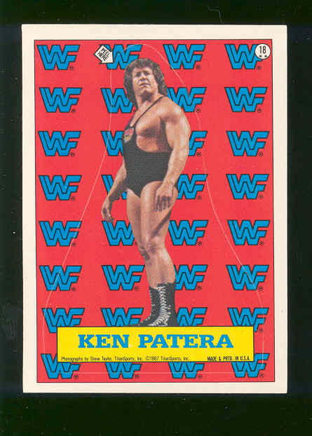 1987 Topps WWF #18 Ken Patera Wrestling Sticker Card RARE