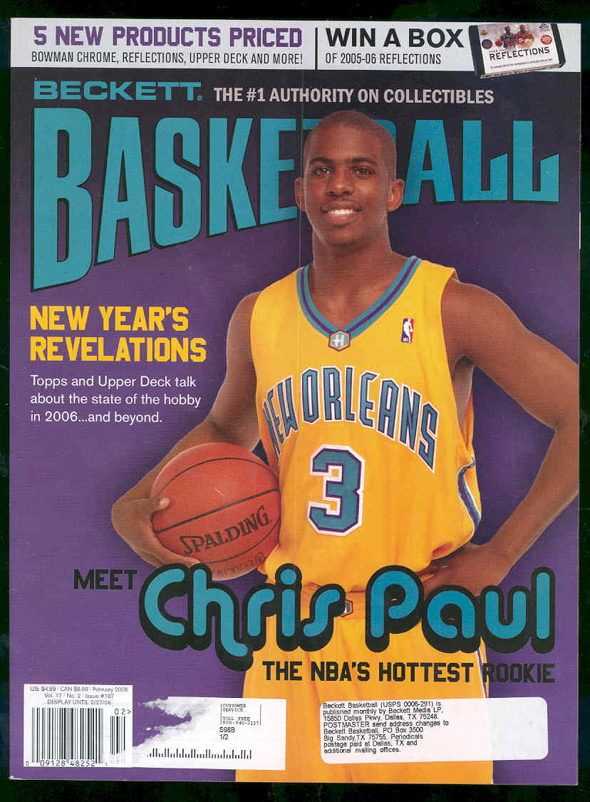 Low Shipping Beckett Basketball #187 Febuary 2006 Chris Paul Rookie Cover 