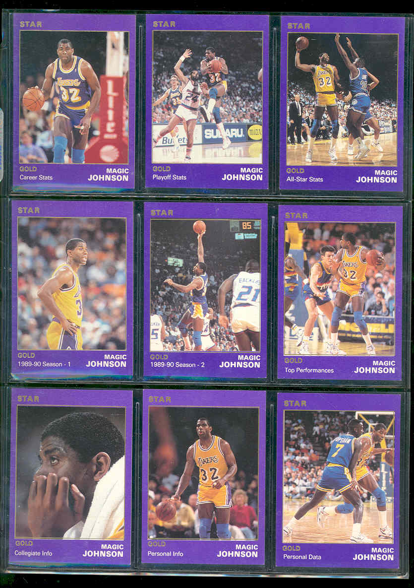 1990 Star Basketball Magic Johnson Star Set Gold 1 of 1500 sets printed of this player