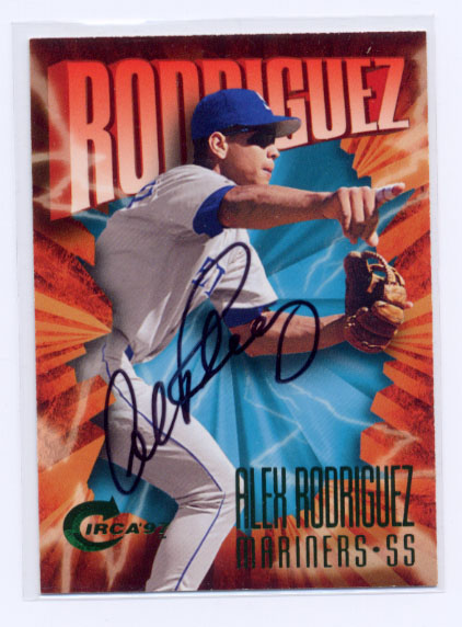 1997 Circa Emerald Autographs #100 Alex Rodriguez