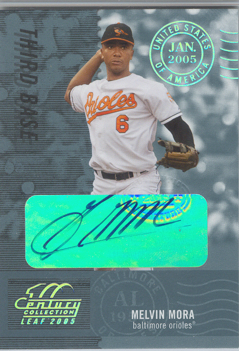 2005 Leaf Century Signature Post Marks Platinum #106 Melvin Mora